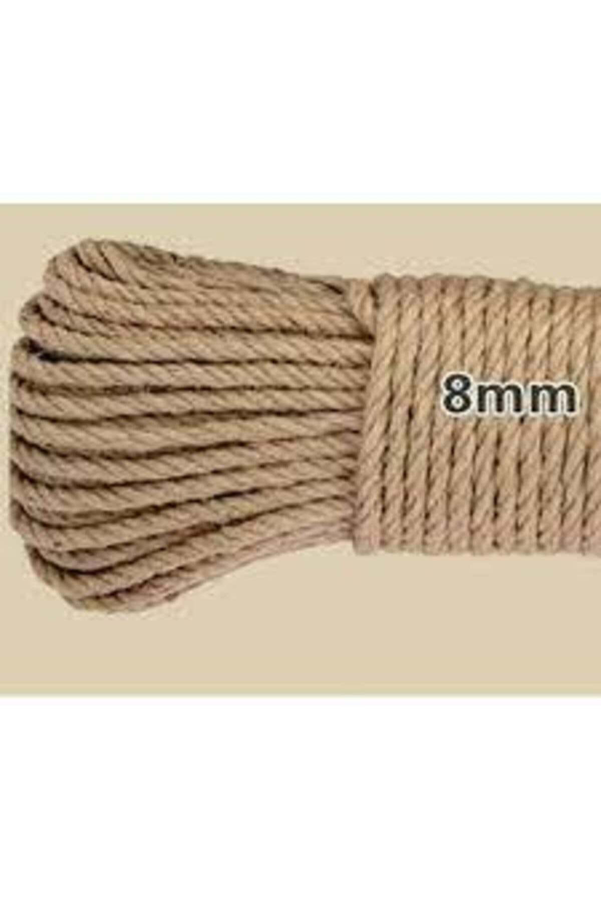 8 Mm Jüt Halat Kendir Urgan - Dekoratif Halat - Süs İpi - Görsel 3